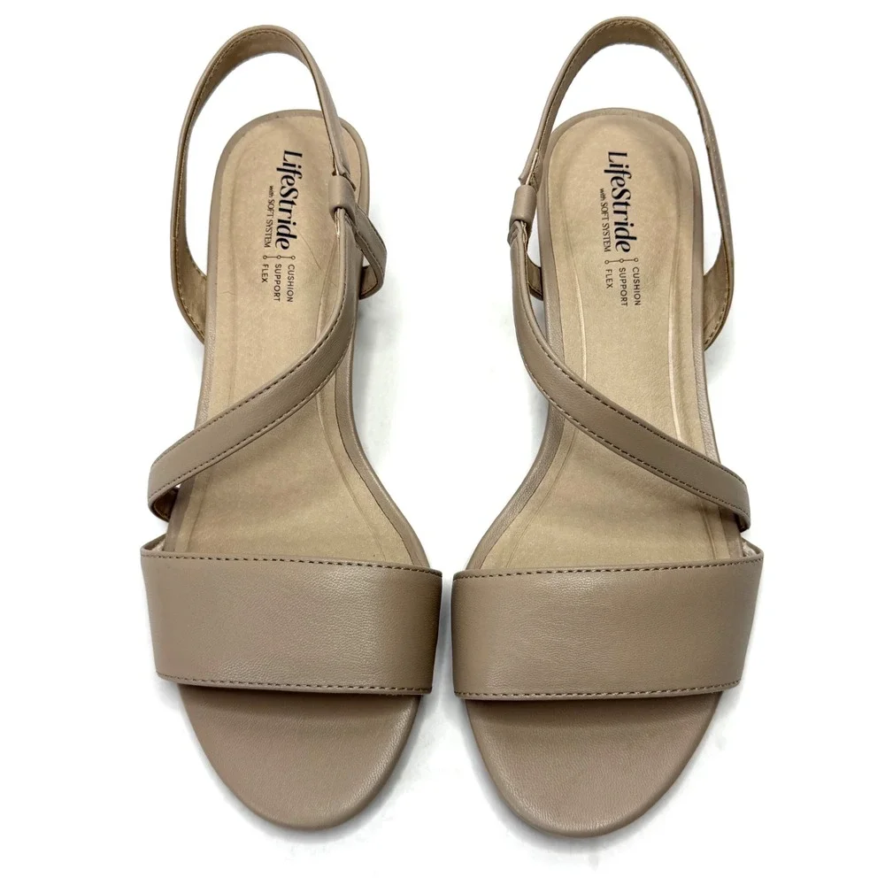 LifeStride Yasmine Strappy Wedge Sandals Heirloom Faux Leather Size 7.5M NWT/BOX